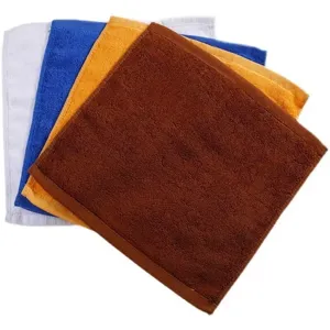 Multi-colored pure cotton square towels for kitchen and bathroom use