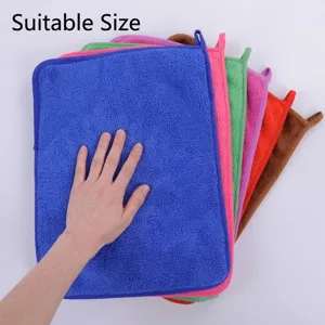 30x40cm thick coral fleece absorbent cleaning cloths with hanging loop in various colors