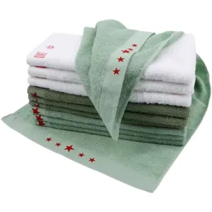 Asciugamano militare in cotone verde militare assorbente con stelle rosse e stampa Cina