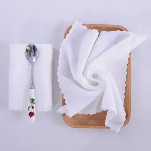Soft absorbent disposable white square towels for medical dental hotel and home use