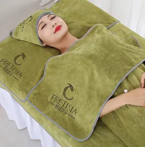 Set di Asciugamani da Salone di Bellezza in Microfibra Professionale Copertura per Letto da Massaggio Avvolgimento Bagno per Spa Donna