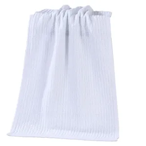 Premium 100% pure cotton white striped hand towel for luxury hotel and spa bath use