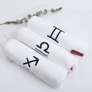 Dierenriem borduurwerk wit sport handdoek set fitness zweet absorberend sneldrogend