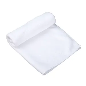 Paño cuadrado de microfibra blanca absorbente premium, toalla sin pelusa para hotel