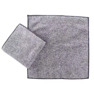 Grey absorbent bamboo charcoal fiber microfiber cleaning cloths for kitchen household use
