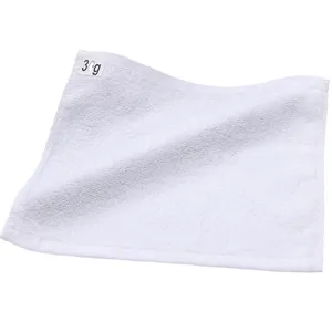 Soft pure cotton white square hand towel weighing 30g for hotel or home use