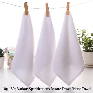 Soft white thick pure cotton square towels for professional hotel and kitchen use