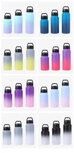 Different sizes and gradient color options for insulated stainless steel sports water bottles