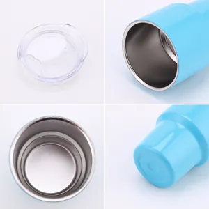 Luxe blauwe 2-3oz dubbelwandige roestvrijstalen mini tumbler met deksel