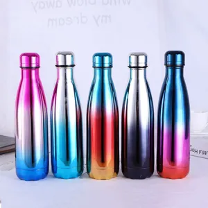 Gradient stainless steel vacuum insulated sports water bottle for gym and travel