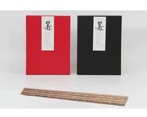Natural Wenge wood chopsticks set in premium red and black textured gift boxes