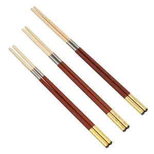 Premium eco-friendly bamboo chopsticks with replaceable heads and dark wood handles