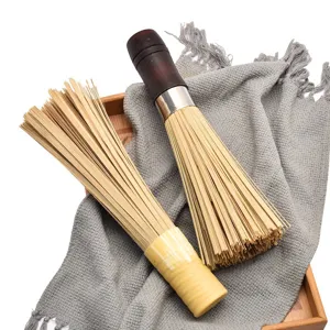 Cepillos de bambú tradicionales para wok con mango largo para cocinas comerciales