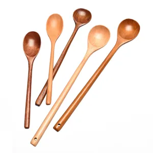 Set di cucchiai di legno a manico lungo per hot pot e mescolare, mestolo da 33 cm