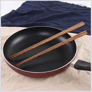 Natural Extra Long Wooden Chopsticks For Hot Pot Frying Cooking Wenge Red Sandalwood Ironwood Heat Resistant Unpainted Unwaxed Kitchen Tool