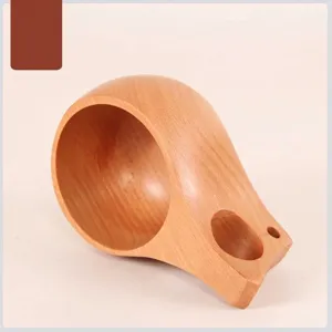Tazza Kuksa tradizionale fatta a mano in legno di faggio con manico ergonomico