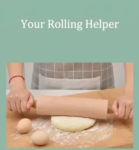 Rouleau à pâtisserie professionnel en bois de hêtre pour la préparation de pâte sur planche