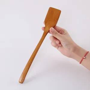 Mini Houten Spatel Voor Pan Met Antiaanbaklaag Natuurlijk Hout Kookschep Voor Steak Omelet Klein Keukengereedschap