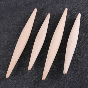 Set di quattro mattarelli conici in legno di faggio per pasticceria e pasta fatta in casa