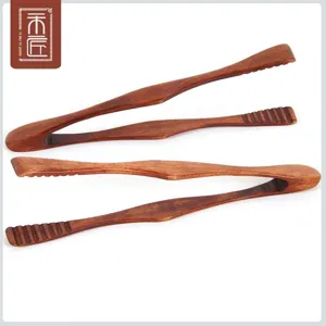 Ergonomische houten voedseltang voor brood, barbecue en salade, set van 2 stuks