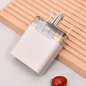 Natural Bamboo Toothpicks Disposable Double Ended Oral Care Tool With Portable Transparent Storage Holder For Home Restaurant