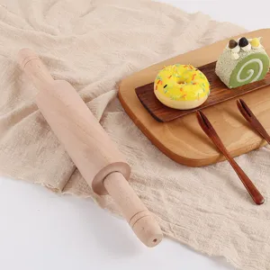 Grand rouleau à pâtisserie en hêtre idéal pour la pâte à pâtisserie et les raviolis