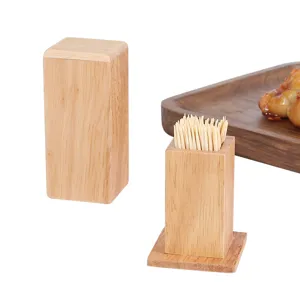Minimalistischer Zahnstocherhalter aus Naturholz für Zuhause und Wohnzimmer