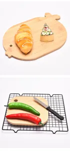 Creative pig-shaped bamboo cutting board set with mini rectangular board for baby food
