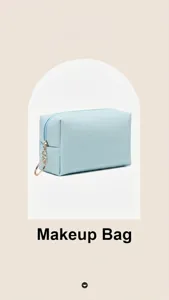 Borsa per trucco in PU azzurro impermeabile in una cornice lifestyle minimalista
