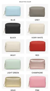 Panoramica colori per borse cosmetiche in PU impermeabile in dieci diverse tonalità moda