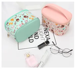 Große Kosmetiktasche tragbare PU wasserdichte Reise Make-up Organizer Handtasche Etui