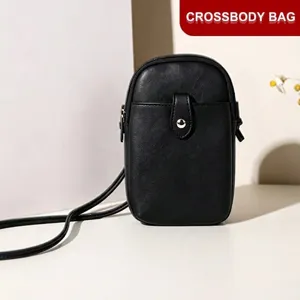 Women Minimalist PU Leather Crossbody Phone Bag Lightweight Saffiano Texture Small Shoulder Bag For Daily Travel Commuting