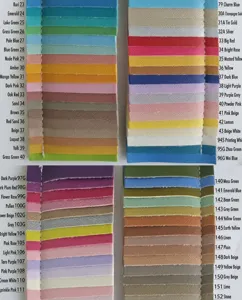 Muestras completas de color para telas de neceseres impermeables con acabado texturizado