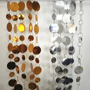 Gold and silver mirror sequin curtain string for wedding party background decoration backdrop.
