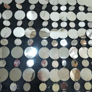 Silver mirror sequin string curtain wedding background hanging decoration detail 1m length