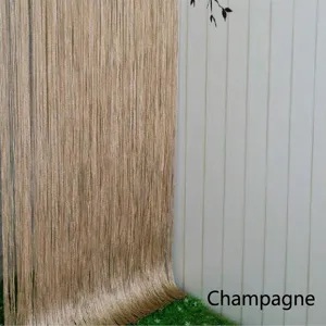 Champagne color Korean style string curtain partition for romantic home decor