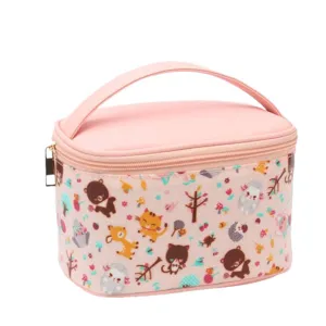 Rosa PU Kosmetiktasche große Kapazität tragbare Make-up Organizer Tasche für Damen stilvoll