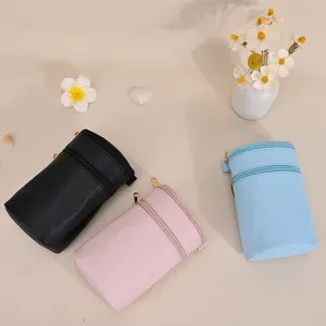 Lightweight solid color PU leather crossbody phone bag in three pastel colors