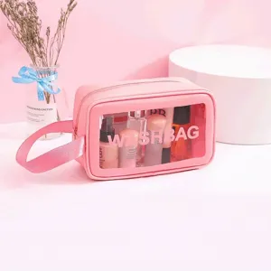 Waterproof PVC Travel Cosmetic Bag Large Capacity Toiletry Washbag Portable Makeup Organizer For Women Men Ins Style
