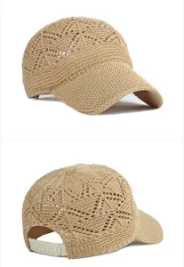 Vista dettagliata del cappellino da baseball da donna in maglia traspirante traforata