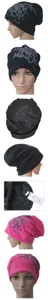 Detaillierte Ansichten der Hip-Hop-Beanie im Korea-Stil mit Urban-Mind-Graffitidruck