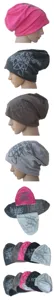 Set aus Hip-Hop-Graffiti-Beanies in Pink, Grau und Schwarz für Frühling und Herbst