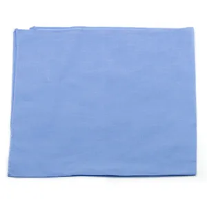 Detailed close-up of a solid light blue cotton hip hop bandana with fine stitched edges