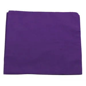 Detail view of the plain purple square fabric bandana for street dance and hip-hop bboying