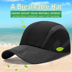 Atmungsaktive, schnelltrocknende Mesh-Baseballkappe für sommerlichen Sonnenschutz.