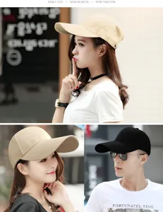 Unisex long brim baseball caps for sun protection during outdoor summer activities