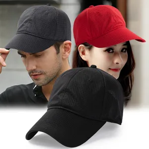 Gorra de béisbol de malla transpirable para hombre y mujer con ala ancha