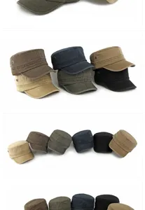 Gedetailleerde weergave van verschillende kleuropties voor vintage katoenen caps