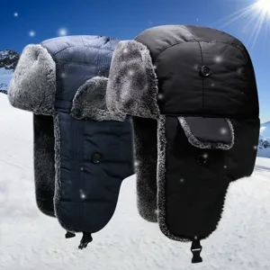 Winter Uschanka Für Herren Damen Winddicht Warm Plüsch Mütze Mit Ohrenklappen Für Outdoor Radfahren Kaltes Wetter Polyester Mütze