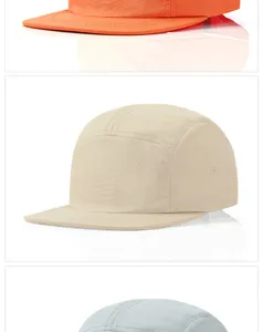 Collection of lightweight five-panel caps in various colors for outdoor sun protection